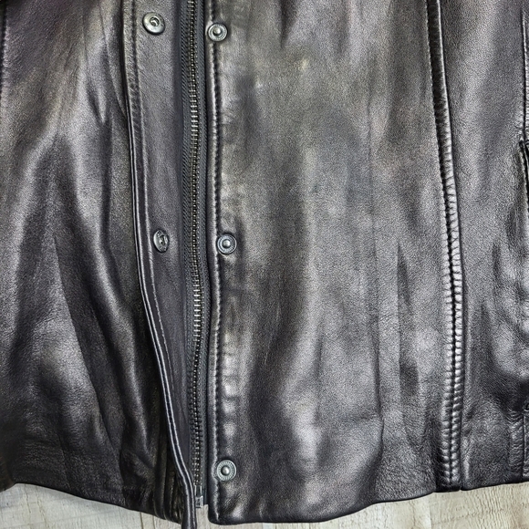 Women's Black Lamb Leather Jacket. Size Medium. Carbon2Cobalt - Picture 8 of 16